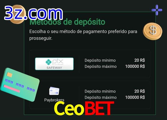 O cassino Ceobet oferece uma grande variedade de métodos de pagamento